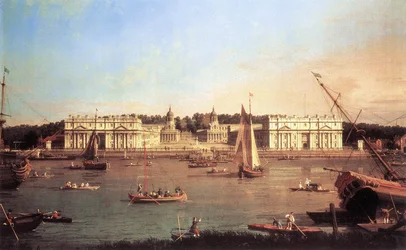 Greenwich Hospital vanaf de noordelijke oever van de Theems